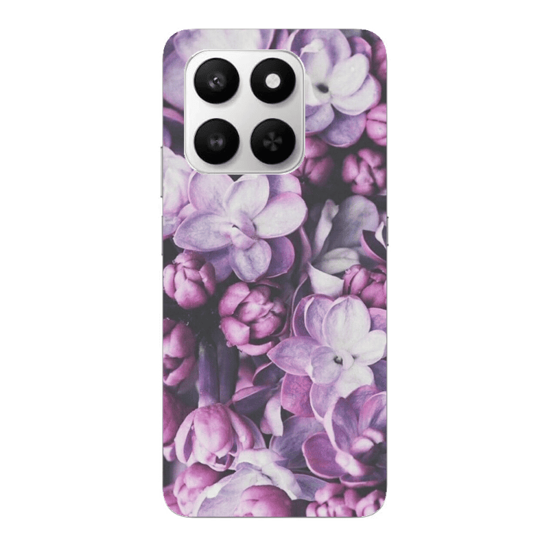 Honor Magic 400 Smart Purple Flowers Transparent Silicone TPU Θήκη